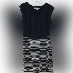 LOFT Black and Ivory Sheath Dress